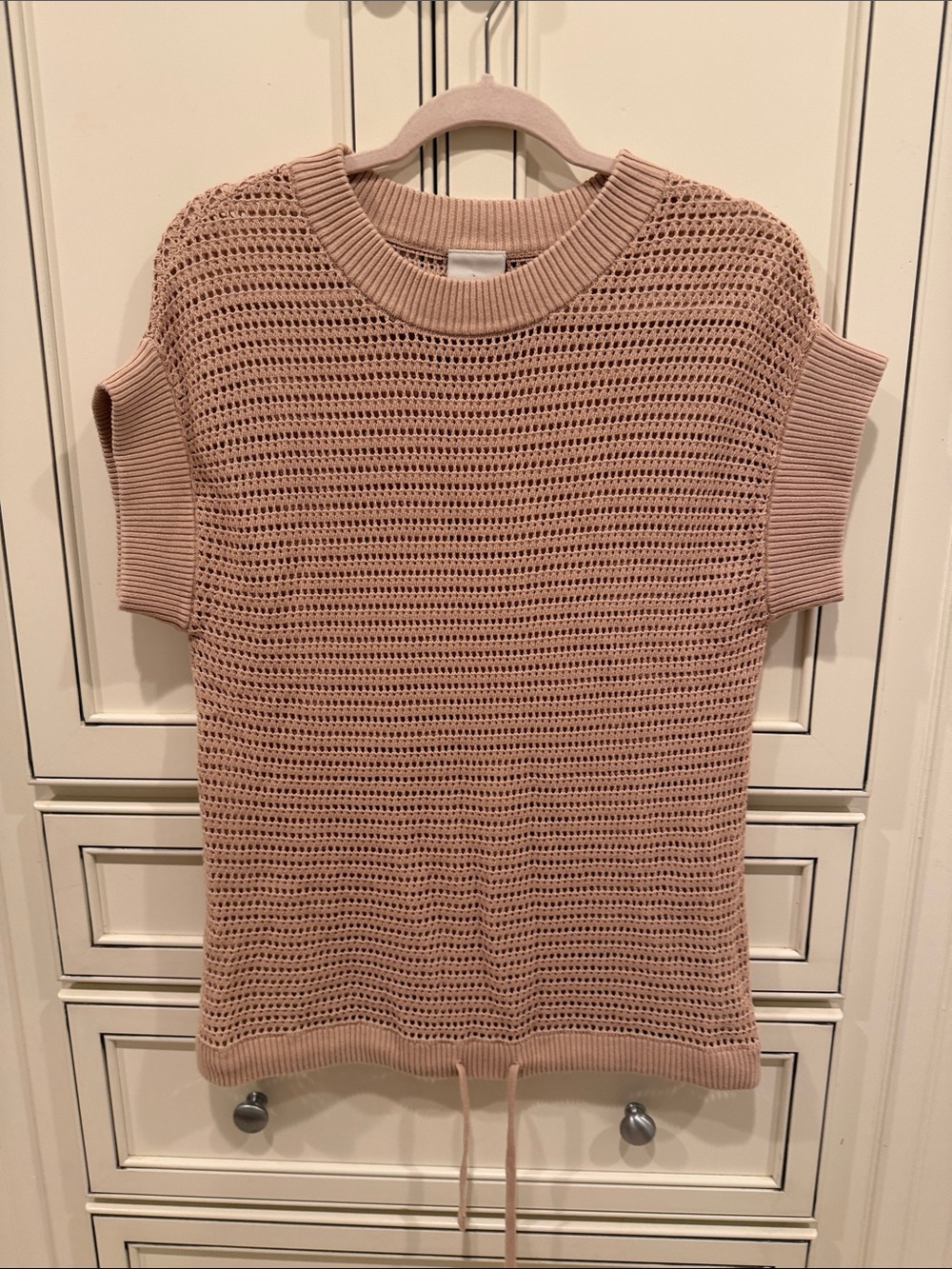 Varley Pink Knit Short-Sleeve Tunic